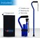 Rms Folding Cane with Offset Foam Handle, Adjustable Walking Stick (Blue)