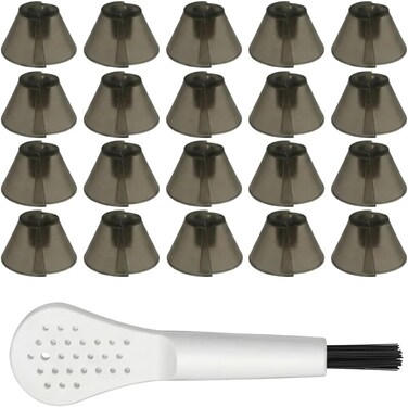 Forlyn Tulip Hearing Aid Domes 20-Pack, Soft Silicone Replacement Tips