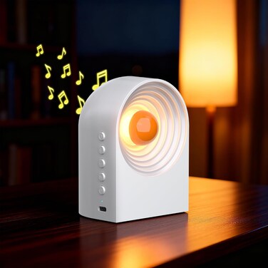 Uneede White Noise Sound Machine with Bluetooth Functionality, Night Light, Portable Bluetooth Speaker with Noise Canceling for Office &amp; Sleeping, Meditation, Gathering (White)