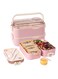 Bento Lunch Box With Sauce Container, 2-Tier Food Container With Removable Divider, Bpa-Free, Microwave And Dishwasher Safe, For Adults And Kids, Meal Prep, Work, And On The Go, Pink