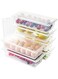 Sulfar Fridge Storage Boxes (Pack of 6), Fridge Organizer with Removable Drain Plate Fridge Storage Containers Keeps Fruits, Vegetables, Meat, Fish Fresh Longer 1500 ML Container Box
