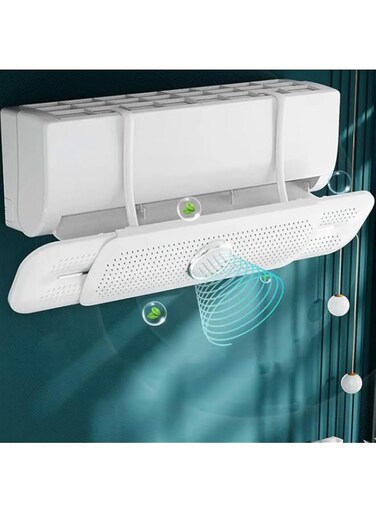 Blue Coral Air Conditioning Windshield Blowing Air Deflector Air Conditioning Baffle Outlet Wind Shield Air Conditioner Blowing Shield (1-Pack), White