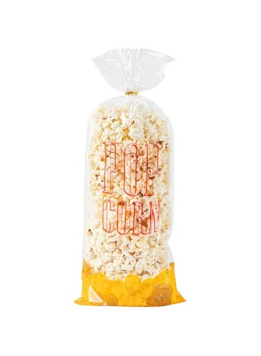 Restaurantware Bag Tek Clear Plastic Popcorn Bag - 17" x 7" x 0" - 100 count box