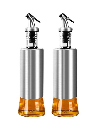 Glass Oil Dispenser Silver/Clear