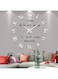 Vangold Large 3D DIY Wall Clock Roman Numerals Clock Frameless Mirror Surface Wall Sticker Home Decor for Living Room Bedroom (Silver)