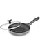 MILTON 26 cm, 2.2 Litre Induction Fry Pan with Glass Lid - 3-Layer Non-Stick Cookware for Omelette, Eggs, and Fish Frying, Gas Compatible Cookware - Black Pearl