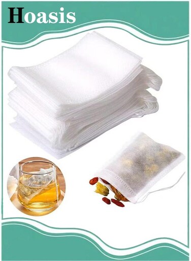 Disposable Tea Bags for Loose, 200pcs Leaf Tea Drawstring Empty Tea Bags Bulk Tea Filter Bags Tea Sachets Infuser Strainers for Loose Tea Coffee Spice Herbs, 7x9cm