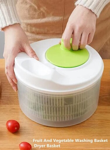 1-Piece Fruit And Vegetable Washing Basket Dryer Basket Kitchen Utensil Gadget 22 x 15 Centimeter
