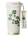 Happy Green Coffee Tumbler 500ml   GERM Clover Shining Series Stainless Steel Vacuum Flask with Straw Lid   BPA-Free Leak-Proof Insulated Travel Cup   Hot &amp; Cold Reusable Mug for Office, School &amp; Daily Use