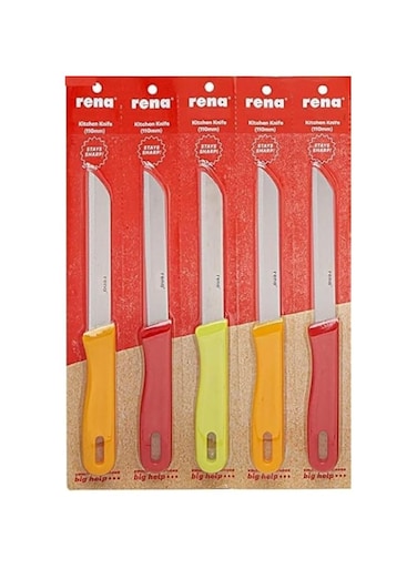 rena germany Stainless Steel Kitchen Knife Set, Serrated Knife Set, Multipurpose Utility Knives for Household, Professional Quality for Cooking and Baking (90 mm, 5)