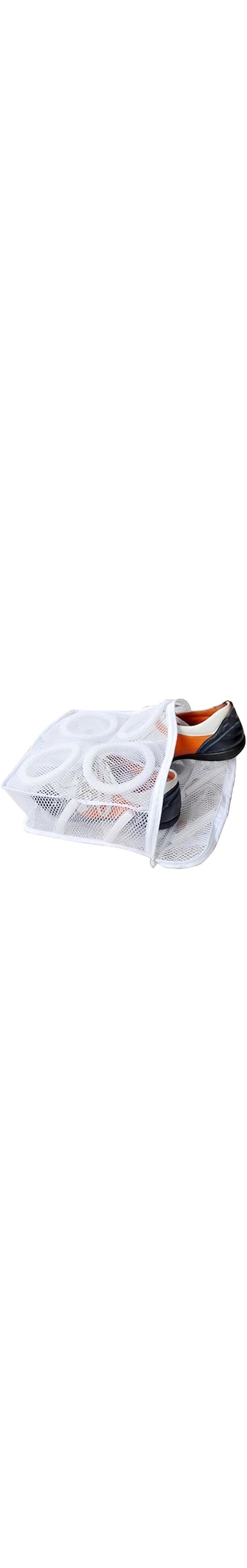 Khazna Rubik Shoes Wash Laundry Bag Portable Sneaker Dryer Organizer &amp; Washing Bag with hanging Strap &amp; Zipper for Men &amp; Women, White (1 Pack)