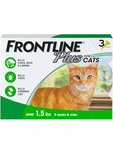 Frontline Plus for Cats and Kittens Flea and Tick Treatment,3 Doses (1.5 lbs)