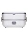 Double Layer Electric Lunch Box Grey/White 25x15cm