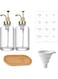 ideagala 500 ml Syrup Dispenser Set of 2, Coffee Syrup Dispenser for Coffee Bar, Glass Syrup Bottle Labels and Bamboo Tray and Funnel, Syrup Pump Dispenser 16.9 oz Golden