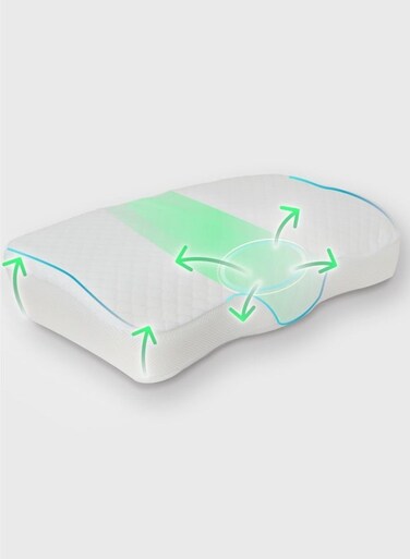 Memory Foam Pillow for Sleeping, Orthopedic Cervical Pillow for Neck Pain Relief, Medium Firmness, Unique Cooling Pillowcase, 60x40 cm, Zippered Removable Cover