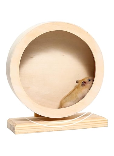 NeoStyle Hamster Exercise Wheel,Silent Wooden Small Pets Exercise Wheel,Gerbil Wheel,Running Spinner Wheel Play Toy for Rat Gerbil Mice Chinchillas Hedgehogs Guinea Pigs (M, Wooden)
