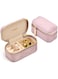 Small Travel Jewelry Case, Mini Tiny Plush Velvet Jewelry Box for Women and Girls, Pocket Size Jewelry holder organizer for Rings Earrings and Small Items(Pink)