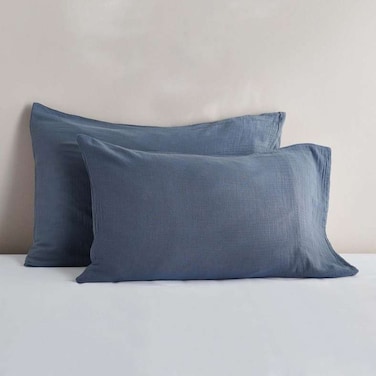 Home Feather Soft Muslin Pillow Case Set - Orage Blue