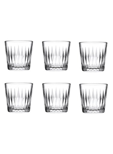 6 Pieces Luzia Whisky Tumbler, 300 Ml, 89 Mm Height, 89 Mm Diameter Clear