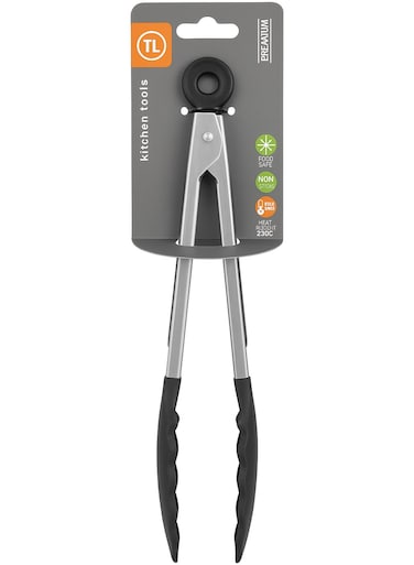 Premium Stainless Steel Kitchen Tongs with Non-Slip Silicone Tips   Heat Resistant BBQ Tongs for Grilling, Cooking, Serving, Salad and Buffet   Locking Handle &amp; Hanging Loop-9 Inch Food Tongs