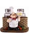 Khazna Glass Spice Jars, Salt and Pepper Shakers Salt, Chef Statue Decorative Spice Organizer, Home Decor Kitchen Crafts, for Family, Kitchen, Restaurant, Cafe, Bakery, Restaurant Seasoning Jar