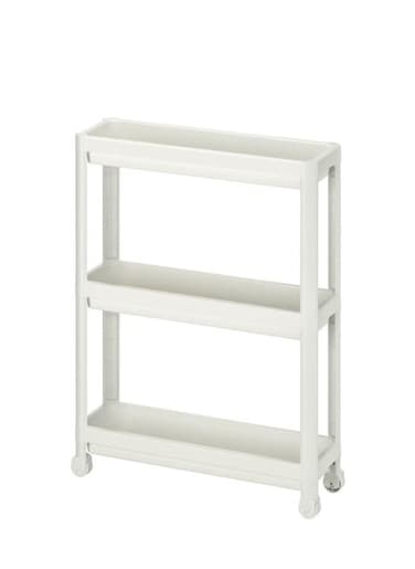 Trolley with Casters for Kitchen, Bedroom, Bathroom, Office, Laundry Room and Garage White