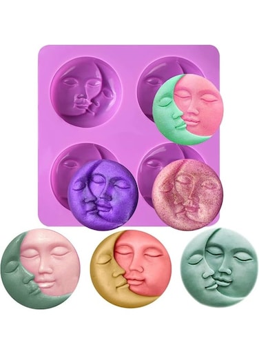 Sun &amp; Moon Silicone Soap Molds, Candle Wax Melt Mould DIY Silicone Mold for Soap Candle Making Decorated Resin Plaster Mold Moulds