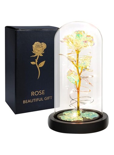 Ninonly Mothers Day Rose Light Gifts for Women,Colorful Rainbow Artificial Rose Flower with LED,Galaxy Rose Gifts for Mom Girlfriend Wife Mother's Day Christmas Valentine Day Anniversary Birthday