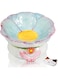 TERRIFI Elevated Ceramic Cat Bowls, Flower Shape Cute Cat Bowls, 6'' Raised Cat Food Bowl for Indoor Cats, Tilted Cat Food Bowls with Non-Slip Mat, Whisker Friendly (Blue)