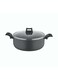 Non-Stick Casserole, Stockpot &amp; Stewpot with Glass Lid and 5 Layer PTFE Non-Stick Spray Coating BXSCP20BME Black 20cm