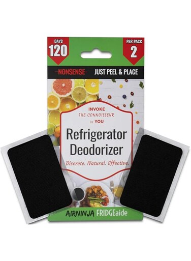 Fridge Refrigerator Freezer Deodorizer PATCH   Organic Odor Eliminator   4 Month Supply   Foul Smell Remover   BEATS Baking Soda &amp; Activated Bamboo Charcoal   Fragrance &amp; Chemical Free   2 Pack