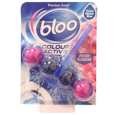 Bloo Power Active Balls Flowers &ndash; Advanced Rim Block with Cleaning Foam, Anti-Limescale Protection, and Extra Freshness