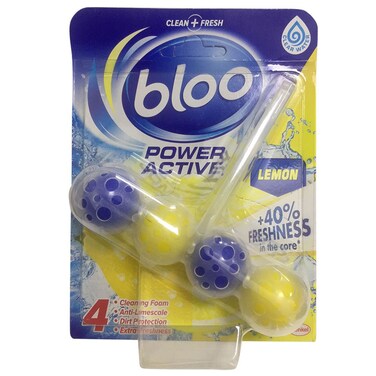 Bloo Power Active Balls Lemon &ndash; Advanced Rim Block with Cleaning Foam, Anti-Limescale Protection, and Extra Freshness