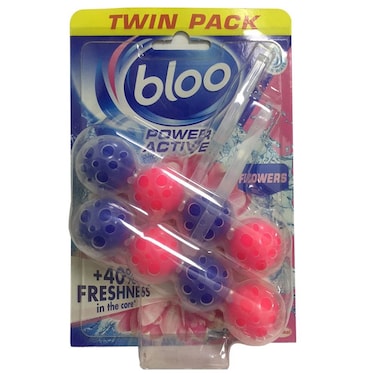 Bloo P Activ Balls Flowers Twin 50g &ndash; Floral Fragrance, Strong Foaming Action, 100% Anti-Limescale, Long-Lasting Blue Water