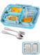 Stainless Steel Lunch Box with Divided Compartments Meal Prep Containers Lunch Box for Adults Kids Leak Spill Proof Design Snack Box with Utensils BPA-Free Dishwasher Safe (Blue 1.2 L)