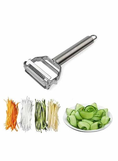 Stainless Steel Peeler Features 2-In-1 Double-Head Planer Vegetable Grater Fruit Planer Peeling Knife Peeling Knife Melon Planer Multi-Functional Peeler, Double-Sided Blades Easy to Use
