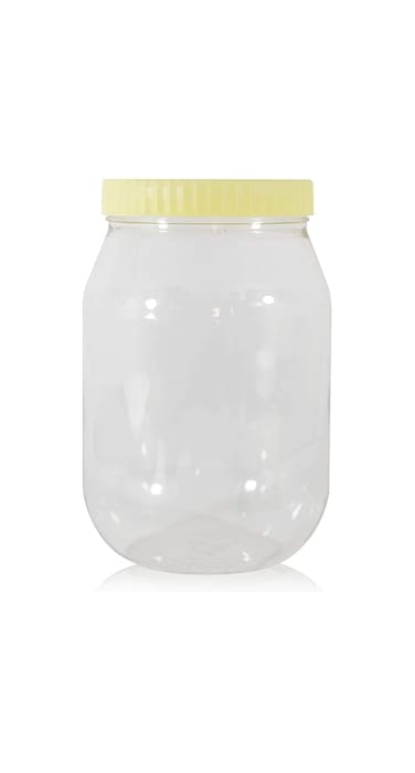Sunpet Alsaqer Round SpiceJar/Pet Jar/Plastic Food Storage Jar 3000 ml Capacity Clear