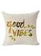 Square Shaped Printed Pillow Case Linen White