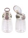 YOBOKO BPA Free Sports Water Bottle with Straw 14oz Bottle with Handle Wide Mouth 400ml Leak-Proof Straw Bottles for Boys,Girls,Adults (Grey)