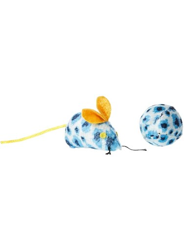 Duvo+ Cattoy Mouse And Ball 10 X 4 X 4cm Leopard Pattern Mixed Colors
