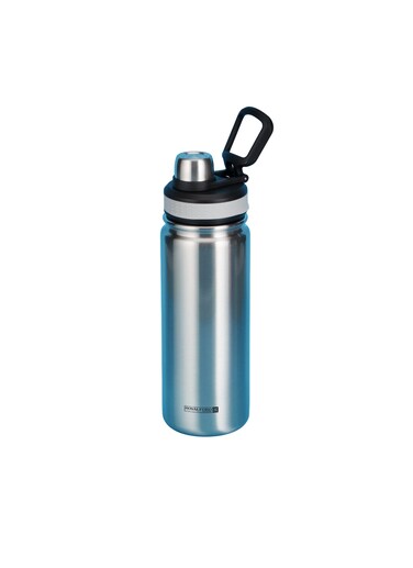 SS Vacuum Sports Bottle, 650ml Water Bottle, RF10983   Double Wall Vacuum Insulation   Keep Drinks Hot Or Cold For Hours   Silicon Handle   Leak-Proof Lid Multicolour