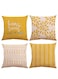 Covers 18x18 Set of 4, Modern Sofa Throw Pillow Cover, Decorative Outdoor Linen Fabric Pillow Case for Couch Bed Car Home Sofa Couch Decoration 45x45cm (Yellow, 18x18, Set of 4)