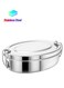 3-Pieces Oval Stainless Steel Lunch Box Silver 15cm
