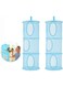 Hanging Organizer Mesh Space Saver Bag Mesh Storage Space Saver Bags Organizer Foldable Storage Organizer 3 Compartments Toy Storage Basket for Kids Room Bathroom 2 Pack Mesh Hanging Baskets Blue