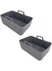 Duomama 2Pcs Grey Silicone Liners for Ninja Dual DZ401/DZ550 Air Fryer - Reusable Baking Tray Inserts, Non-Stick Basket Replacement, Easy Clean