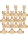 DARJEN Candlestick Holders Set, 4" H Taper Candle Holders Bulk, 12Pcs Glass Candle Holders for Wedding, Festival, Party &amp; Windowsill Decor, Amber