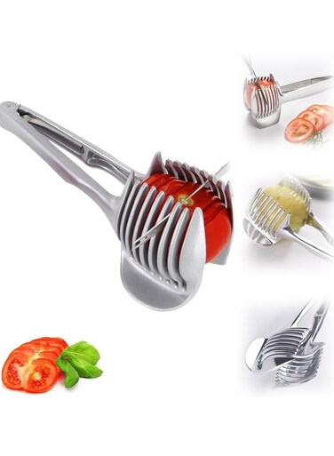 Multi-Functional Fruit Slicer &acirc;&euro;&ldquo; Handheld Round Tongs for Lemon, Tomato, Onion, Kiwi (1 Pc).