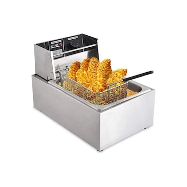 6.5 L Electric Fryer, 2500W Deep Fat Fryer with Frying Basket, Stainless Steel Countertop Fryer.
