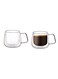 Double Wall Glass Tumbler 300ml Set of 2 Heat Resistant Borosilicate Tea Coffee Cups, Clear, DH835