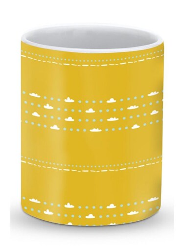 Premium Dotty Skies Designer Mug Yellow